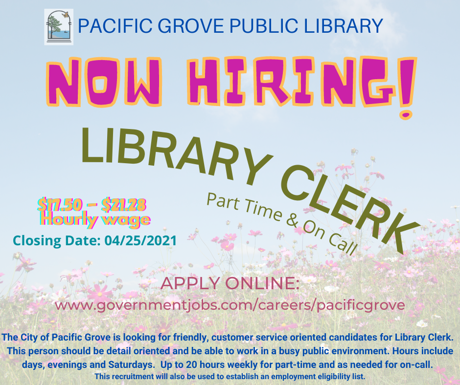 now hiring library clerk